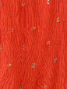 Deep Orange Golden Georgette Hand Block Printed Dupatta  - D04170684