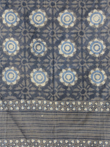Indigo Dabu  Chanderi Hand Block Printed Dupatta - D04170590