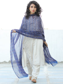 Indigo Rust Georgette Hand Block Printed Dupatta  - D04170683