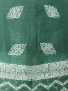 Green White Chanderi Shibori Printed Dupatta - D04170743