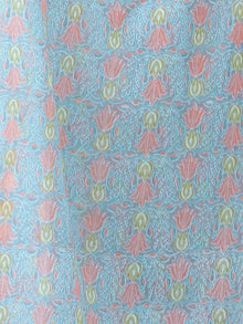 Pastel Blue Coral Georgette Hand Block Printed Dupatta  - D04170685