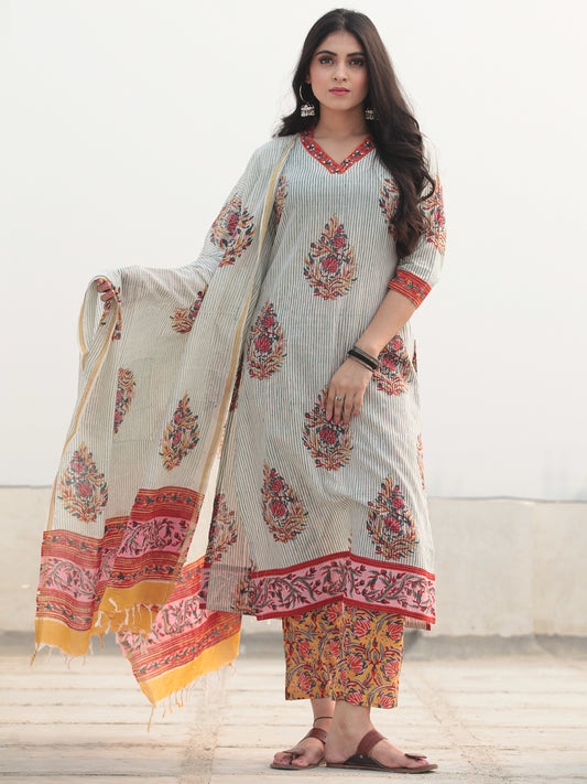 Jashn Nazira - Set of Kurta Pants & Dupatta - KS54D2359D