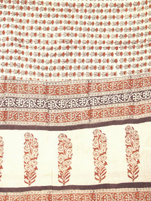 Beige Red Black Cotton Hand Block Printed Dupatta With Handmade Potli Tassels - D04170399