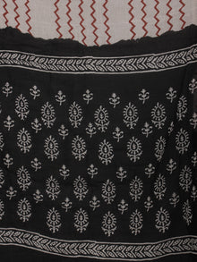 Black White Maroon Ivory Hand Block Printed Cotton Suit-Salwar Fabric With Cotton Dupatta - S1628192