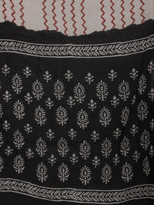 Black White Maroon Ivory Hand Block Printed Cotton Suit-Salwar Fabric With Cotton Dupatta - S1628192
