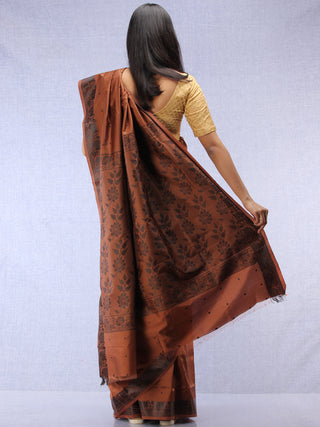Banarasee Art Silk Saree - Brown Black - S031704383