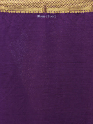 Banarasee Chiffon Saree With Golden Zari Weave - Purple & Gold - S031704359