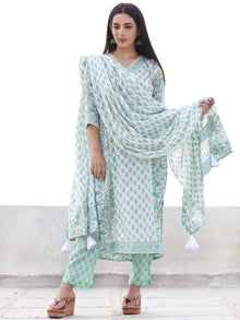 Jashn Zafrah - Set of Kurta Pants & Dupatta - KS59E2499D