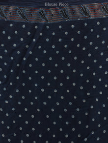 Indigo Maroon Beige Ajrakh Hand Block Printed Modal Silk Saree - S031704447