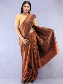 Banarasee Art Silk Saree - Brown Black - S031704383