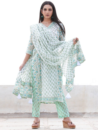 Jashn Zafrah - Set of Kurta Pants & Dupatta - KS59E2499D