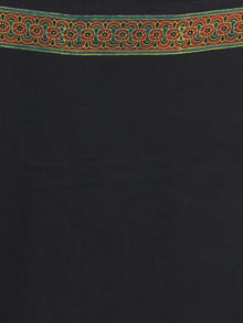 Green Red Black Ajrakh Hand Block Printed Modal Silk Saree - S031704119