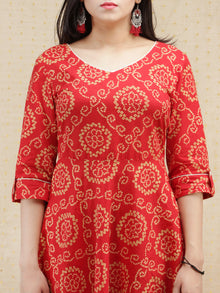 Raas Nazam - Red Bandhani Printed Anarkali Kurta & Palazzo - KS83C2023