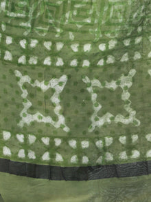 Olive Green Cotton Silk Hand Block Printed Dupatta  - D04170506