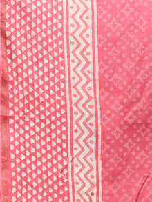 Pink Ivory Chanderi Hand Brush Painted Dupatta - D04170744