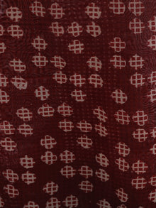 Cherry Red Ivory Chanderi Silk Hand Block Printed Dupatta - D04170355