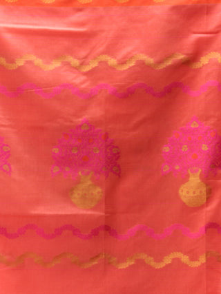 Banarasi Chanderi Dupatta With Resham Work - Peach Pink & Gold - D04170853