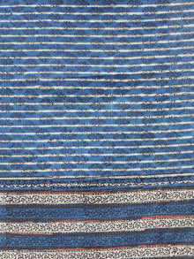 Indigo Ivory Rust Black Handloom Cotton Hand Block Printed Dupatta - D04170512