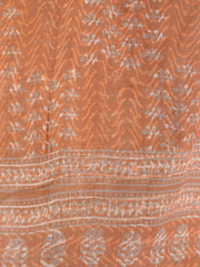 Light Orange Ivory Kota Silk Hand Block Printed Dupatta - D04170599