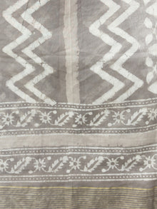 Kashish Ivory Chanderi Hand Block Printed Stole - D04170513