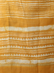 Yellow Ivory Chanderi Hand Block Printed Dupatta - D04170603