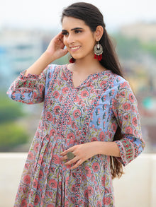 Rozana Samina - Set of Pleated Kurta Palazzo & Dupatta - KS160A2479D