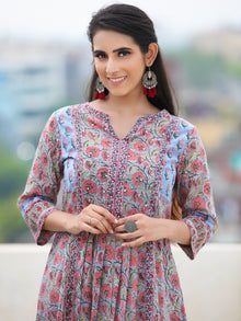 Rozana Samina - Set of Pleated Kurta Palazzo & Dupatta - KS160A2479D