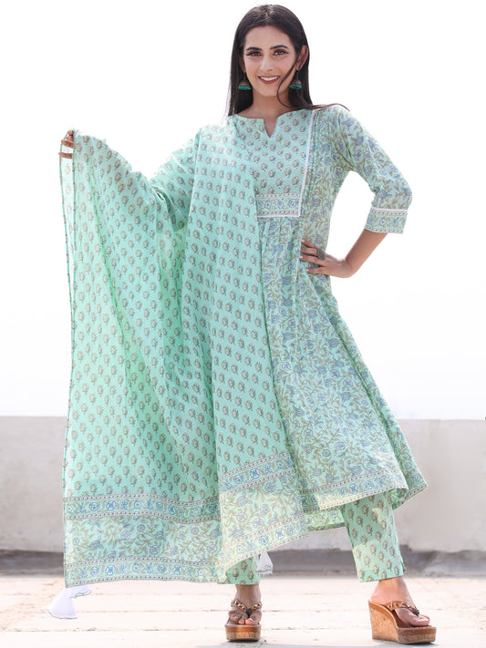Jashn Nazila - Set of AnarKali Kurta Pants & Dupatta - KS57F2499D