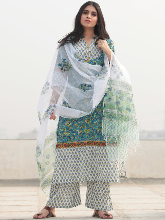 Jashn Nilham - Set of Kurta Pants & Dupatta - KS80A2319D