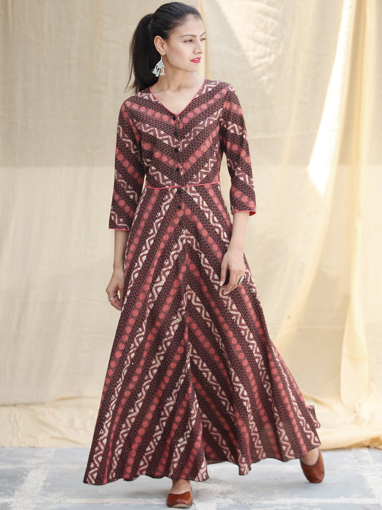Asymmetrical Dress -Watercolor Block Print main image 0