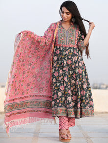 Jashn Manal - Set of Anarkali Kurta Pants & Dupatta - KS25F2388D