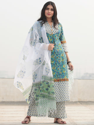 Jashn Nilham - Set of Kurta Pants & Dupatta - KS80A2319D