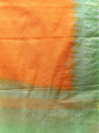 Kota Doria Tie & Die Dupatta  With Zari Border - Yellow & Light Green - D04170897