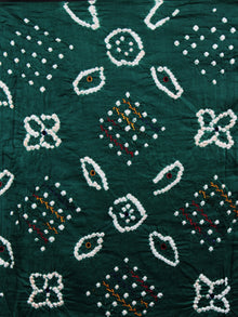 Teal Green Brown White Hand Tie & Dye Bandhej Suit Salwar Dupatta (Set of 3) With Hand Embroidery & Mirror Work - S16281246