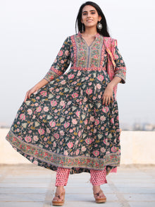 Jashn Manal - Set of Anarkali Kurta Pants & Dupatta - KS25F2388D