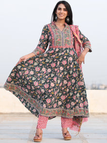 Jashn Manal - Set of Anarkali Kurta Pants & Dupatta - KS25F2388D