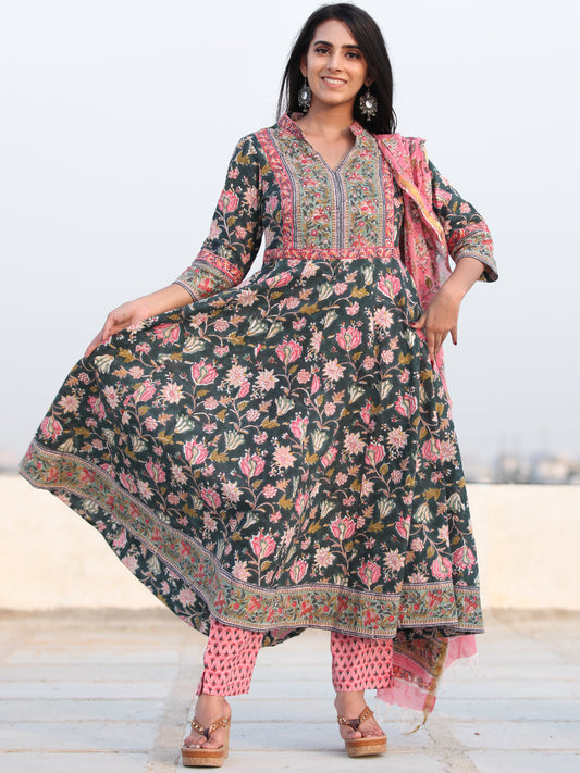 Jashn Manal - Set of Anarkali Kurta Pants & Dupatta - KS25F2388D