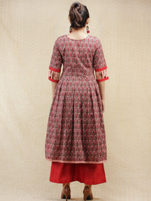 Rozana - Hand Block Printed Anarkali Kurta Palazzo Set - SS02F2006