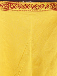 Yellow Maroon Black Bagh Printed Maheshwari Cotton Saree - S031704172