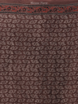Kashish Beige Black Ajrakh Hand Block Printed Modal Silk Saree - S031704448