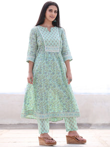 Jashn Shabira - Set of AnarKali Kurta Pants & Dupatta - KS57G2499D