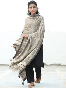 Kashish Ivory Cotton Silk Hand Block Printed Dupatta  - D04170517