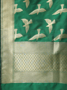 Banarasi Kanni Silk Dupatta With Zari Work - Green & Gold - D04170861