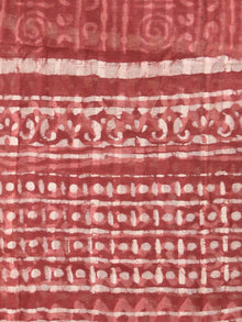 Brick Red Ivory Handloom Cotton Hand Block Printed Dupatta - D04170521