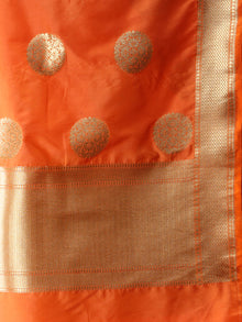 Banarasi Kanni Dupatta With Zari Work - Orange & Gold - D04170864