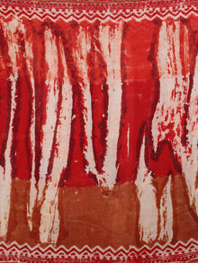Red Shades Hand Dyed & Block Printed in Natural Vegetable Colors Chanderi Saree - S03170149