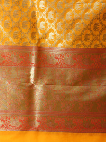 Banarasi Kanni Silk Dupatta With Zari Work - Yellow Red & Gold - D04170867