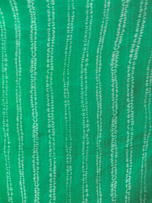Green White Bandhini Hand Block Printed Dupatta  - D04170693