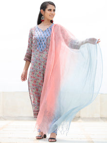 Rozana Aima - Set of Kurta Pants & Ombre Dupatta - KS139A2479D