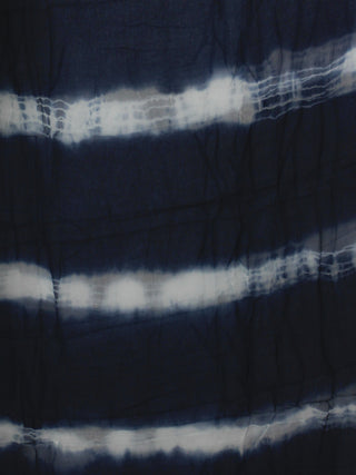 Indigo Ivory Lime Green Hand Shibori Dyed Chanderi Kurta & Chiffon Dupatta With Cotton Salwar Fabric Set of 3- S1628219